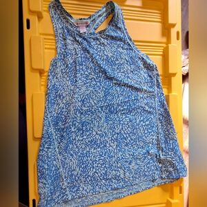 Athleta Women's Blue and White Tank Top ☆Size MED☆